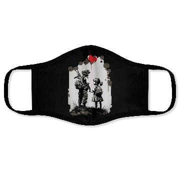 Discover Girl and Boy Soldier War Peace Ukraine Heart Love Face Masks
