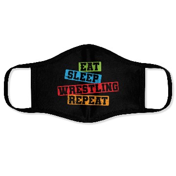 Discover Eat sleep Wrestling Repeat Show Fight Face Masks