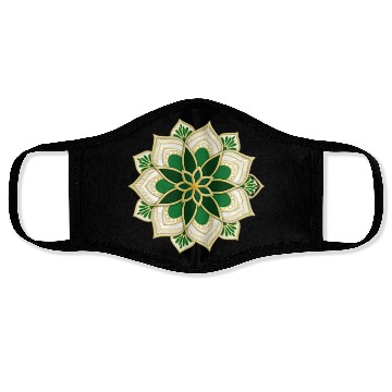 Discover green mandala for islamic holidays Face Masks