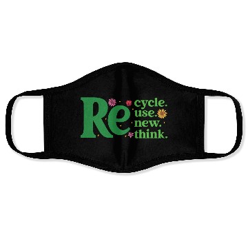 Discover Recycle Reuse Renew Rethink - Earth Day Face Masks