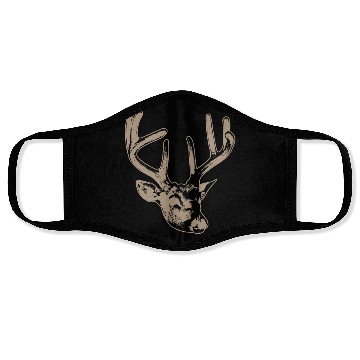 Discover beige deer head Face Masks