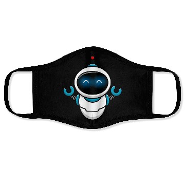 Discover Cute Robot Cartoon Vector Icon Illustration Face Masks