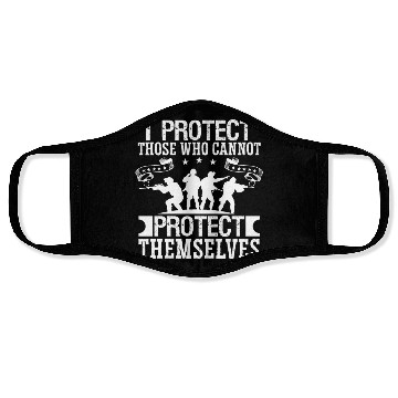 Discover Soldier i protect those who cannot military army Face Masks
