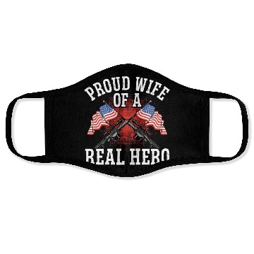 Discover Soldier proud wife of real hero military army Face Masks