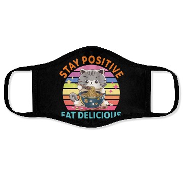 Discover Stay positive Eat delicious Japanese Style Face Masks