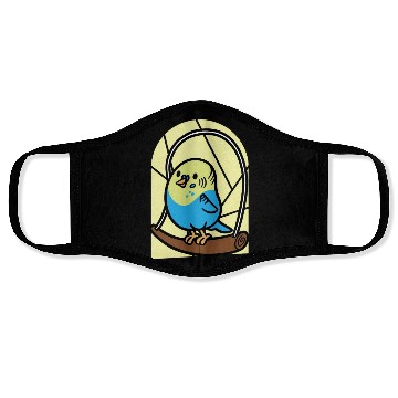 Discover Cartoon Parakeet Bird I Kids Parakeet Face Masks