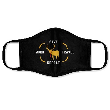 Discover Work Save Travel Vacation Holidays Adventure Camp Face Masks