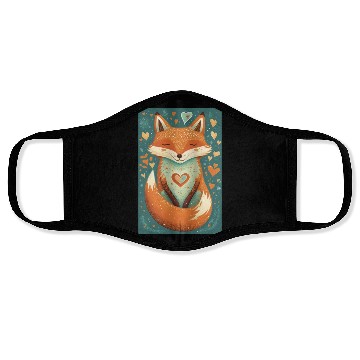 Discover fox forest animals love heart nature animal kid Face Masks