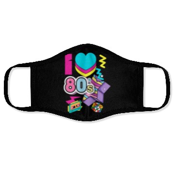 Discover I Love 80s funny 80s women style Face Masks