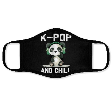 Discover Kpop And Chill Panda Headphones Korean Music Lover Face Masks