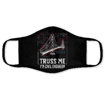 Discover Civil Engineer Bridge Calculus Scheme Face Masks