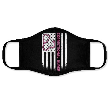 Discover Correctional Nurse American flag US Stethoscope Face Masks