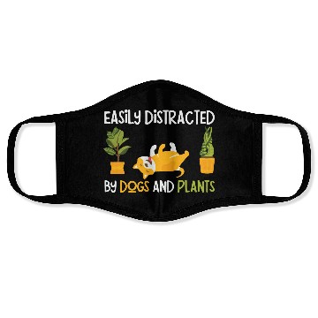 Discover Easily Distracted by Dogs And Plants Face Masks