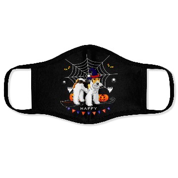 Discover Airedale Witch Pumpkin Kids Mens Womens Dog Lover Face Masks