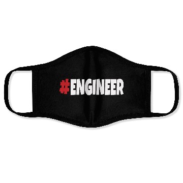 Discover #engineer red&white Face Masks