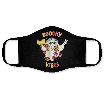 Discover Reading Teacher Halloween Groovy Floral Ghost Face Masks