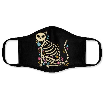 Discover Halloween Cat Skeleton Face Masks