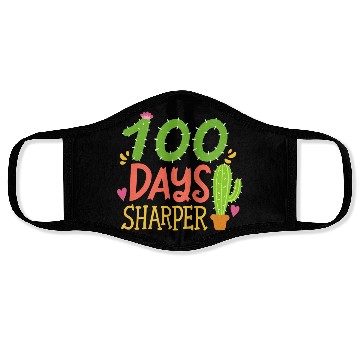 Discover 100 Days Of School Student Teacher Cactus Face Masks