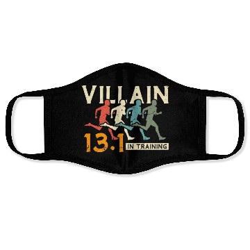 Discover Half Marathon Villain In Training 13.1 Retro Race Face Masks