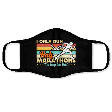 Discover Half Marathon I Only Run Half Marathons Retro Race Face Masks