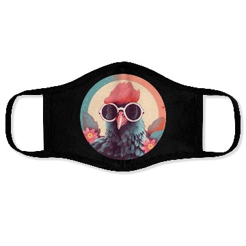 Discover Retro 80s 90s Chicken Lovers Style Face Masks