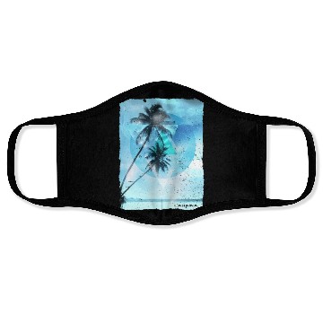 Discover Artistic Lahaina Maui Hawaii Palm Tree Vacation Face Masks