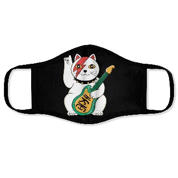 Discover Lucky Cat Guitar Guitarist Face Masks