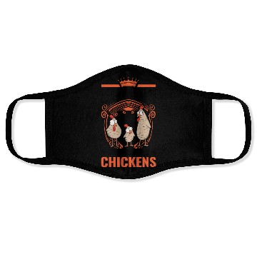 Discover Chickens Chicken Farm Farmer Face Masks