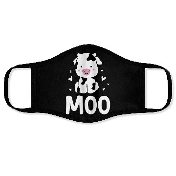 Discover Moo Cow Lover Famer Cattle Ranch Dairy Farming Face Masks