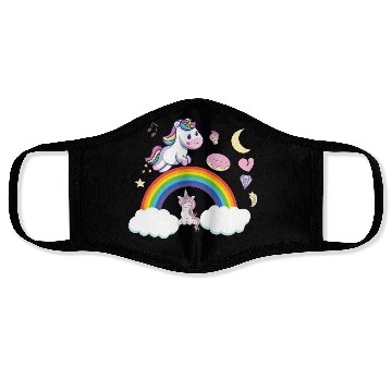 Discover unicorn rainbow Face Masks
