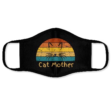 Discover Cat Mother Funny Cat or Kitten Face Graphic Print Face Masks