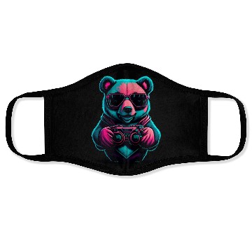 Discover Cute Bear Panda gamer Face Masks