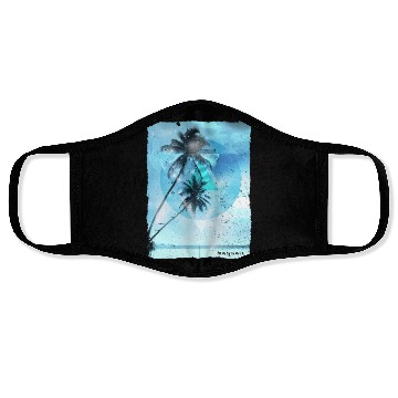 Discover Artistic Nassau Bahamas Palm Tree Vacation Face Masks