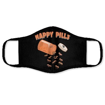 Discover Happy Pills Crested Gecko Funny Lizard Lovers Face Masks