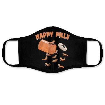 Discover Happy Pills Bearded Dragon Funny Lizard Lovers Face Masks