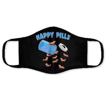 Discover Happy Pills Lizards Funny Bearded Dragon Lovers Face Masks