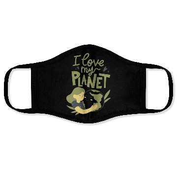 Discover Earth Day I Love My Planet Pro Environment Nature Face Masks