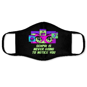 Discover Senpai Is Never Going to Notice You Anime Funny Ma Face Masks