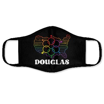 Discover Douglas Pride Flag Pride Month LGBTQ Flag LGBT Com Face Masks