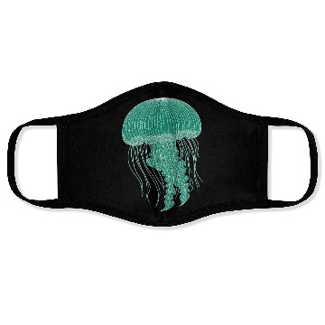 Discover Sea life, Green Jellyfish Face Masks