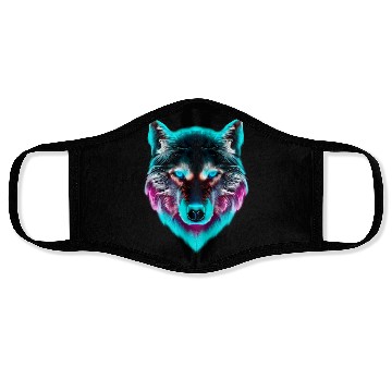 Discover Leader of the Synthwave Wolf Pack! Face Masks