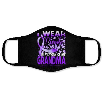 Discover I Wear Purple In Memory Of My Grandma Awareness Face Masks