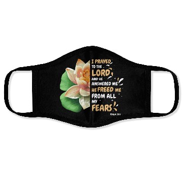 Discover Freed Me From Fear Water Lilly Flower Bible Verse Face Masks