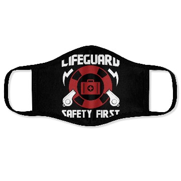 Discover Lifeguard safety first pool guard sea rescuer Face Masks