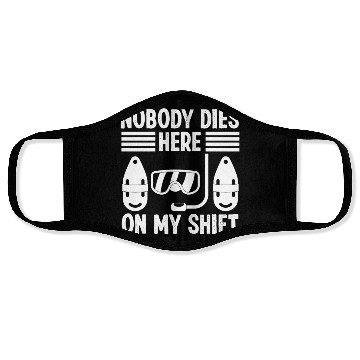 Discover Lifeguard nobody dies here swimming pool guard Face Masks
