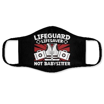 Discover Lifeguard lifesaver not babysitter pool guard Face Masks