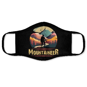 Discover Mountaineer Mountains climbing Hiker Wanderlust Face Masks