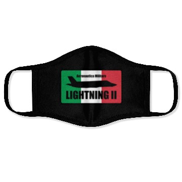 Discover Italian F35 Lightning Small logo trending Face Masks