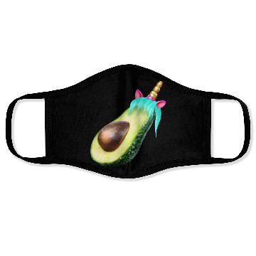 Discover Happy unicorn avocado Face Masks