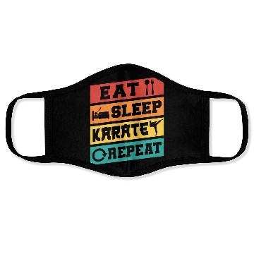 Discover Karate Belt Eat Sleep Karate Repeat Face Masks